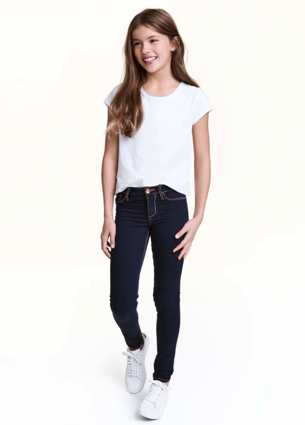 Синие демисезонные джеггинсы H&M