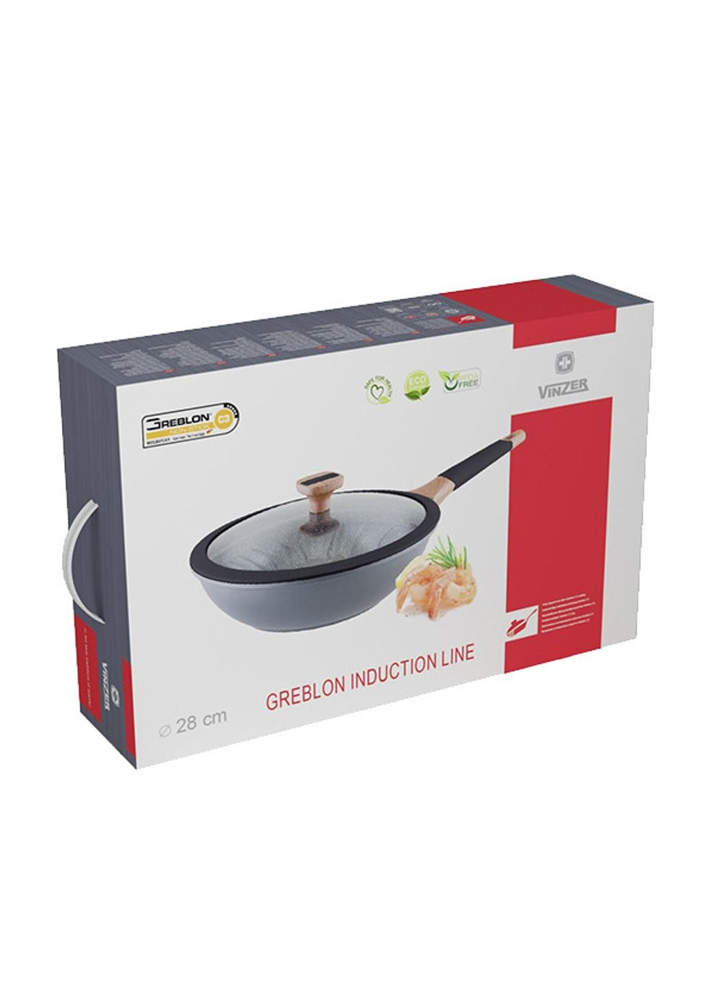 Сковорода WOK Greblon Induction Line VZ-50505 28 см Vinzer (253571218)
