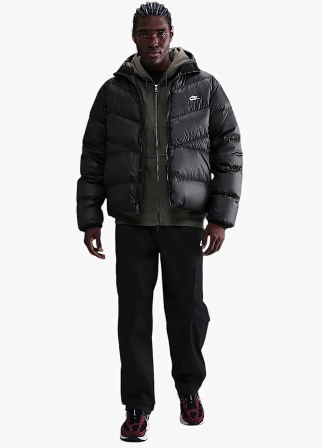 Черная демисезонная куртка hq7790-011 Nike M Windrunner Stmnt Dwn Jkt Black