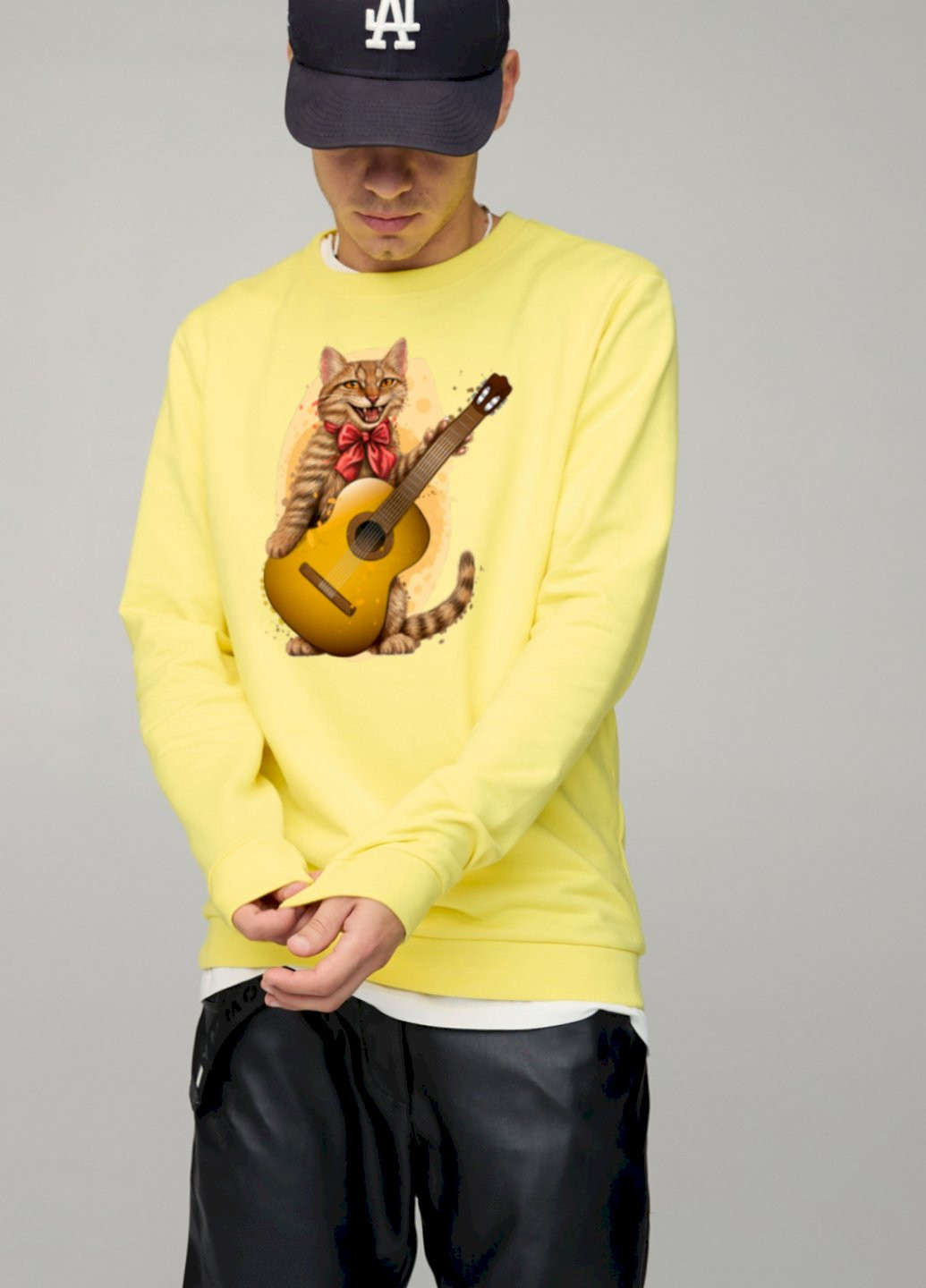 Жовтий свитшот мужской basic /no flis/ YAPPI малюнок (254557511)