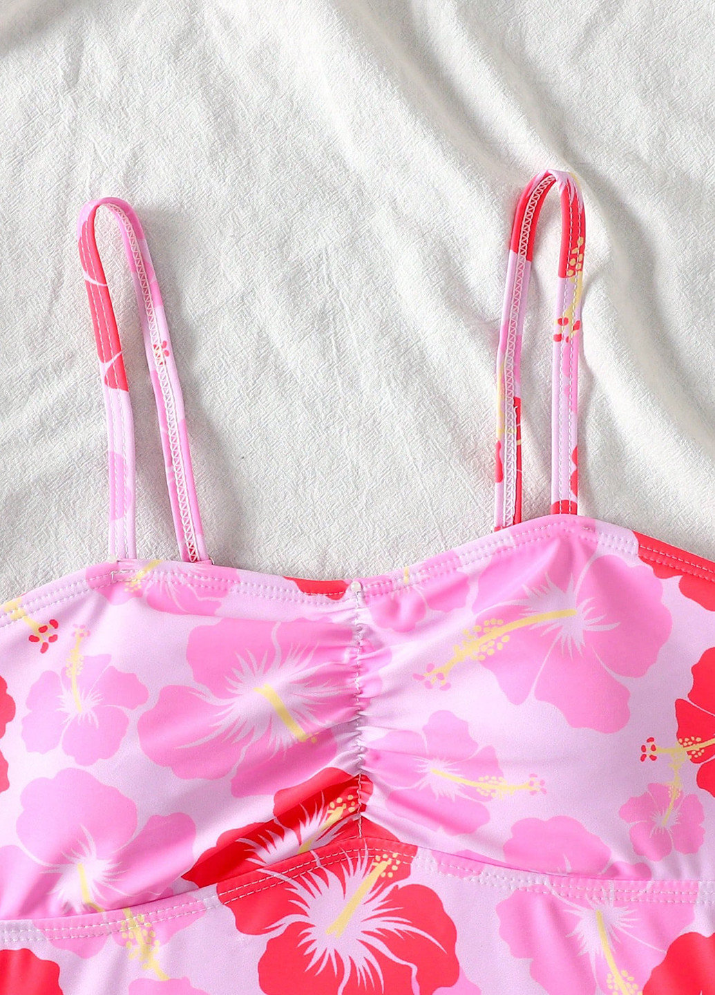 Рожевий літній купальник (ліф, трусики) танкіні, роздільний SHEIN