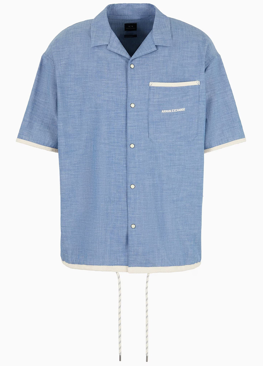 Синяя кэжуал рубашка меланж Armani Exchange