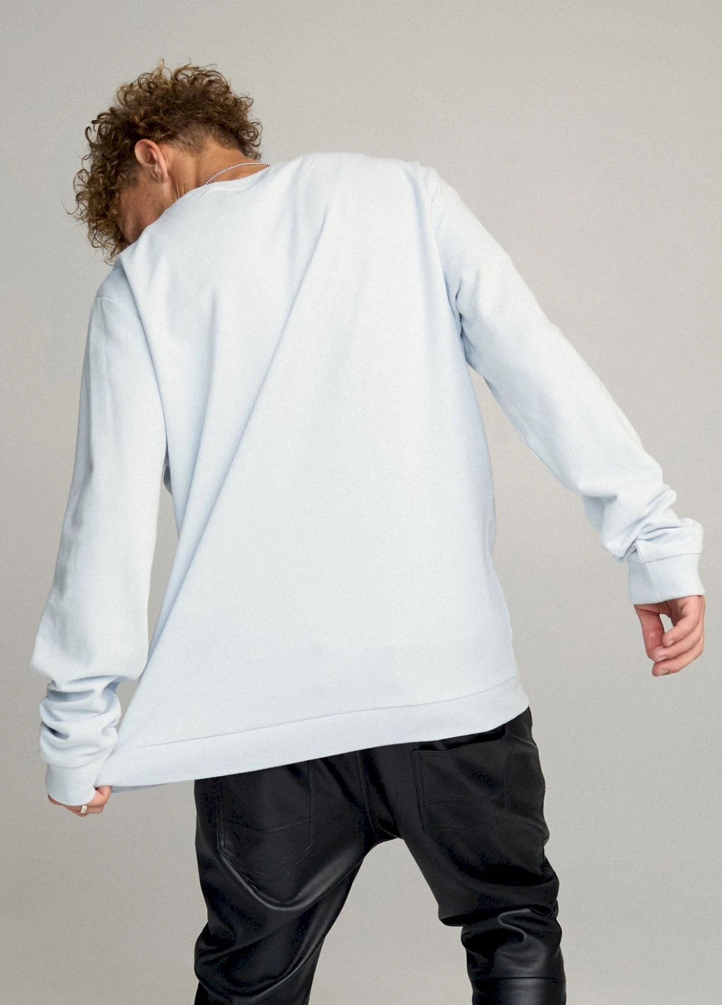 Світло-блакитний світшот чоловічий oversize /no flis/ YAPPI (252258529)