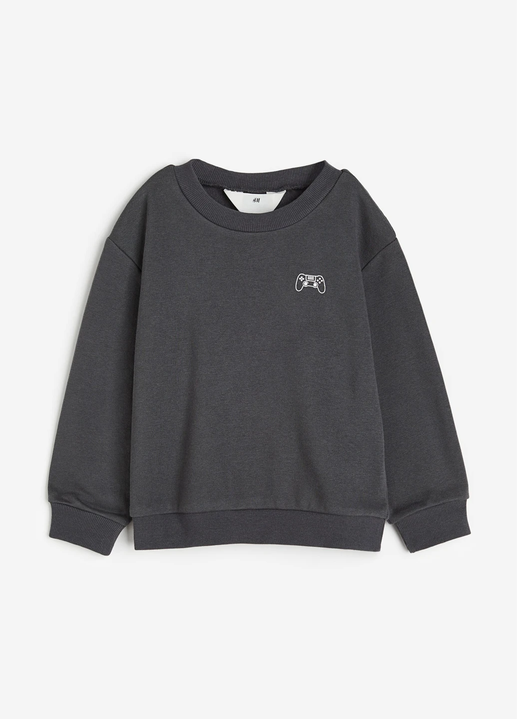 Темно-серый свитшот H&M рисунок без декора (316562696)