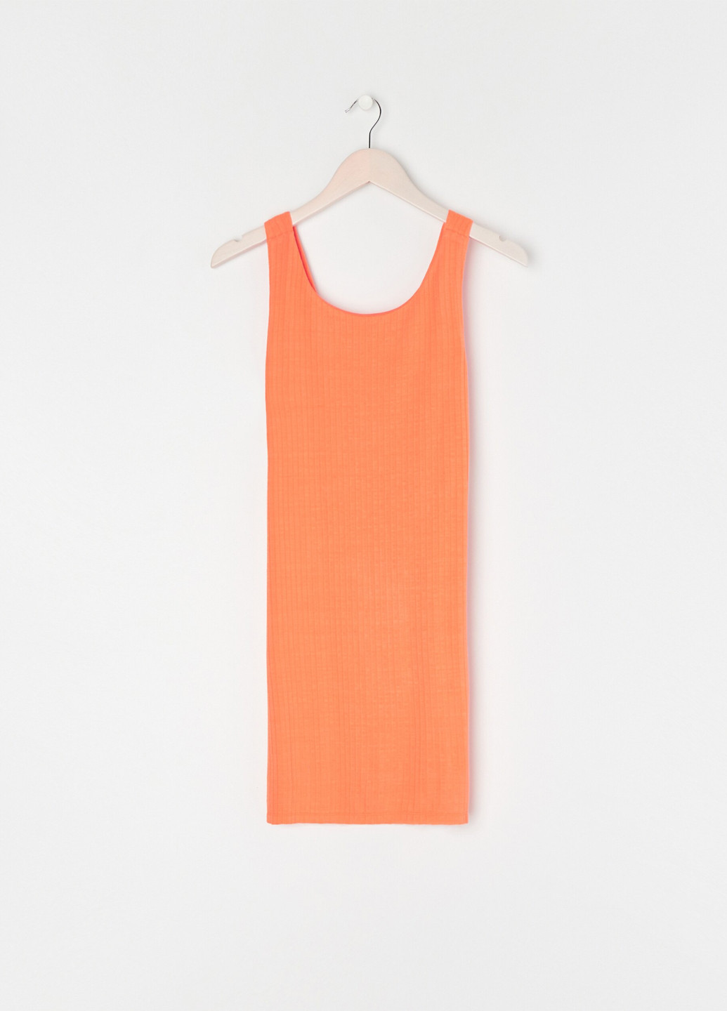 Оранжевое кэжуал платье платье-майка, с открытой спиной Sinsay однотонное