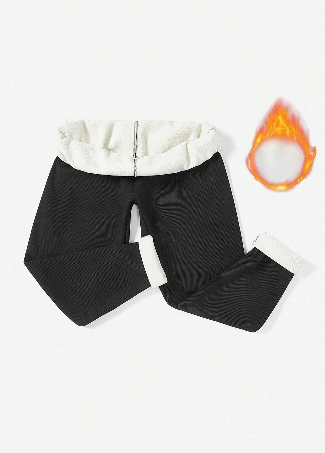 Черные зимние леггинсы SHEIN