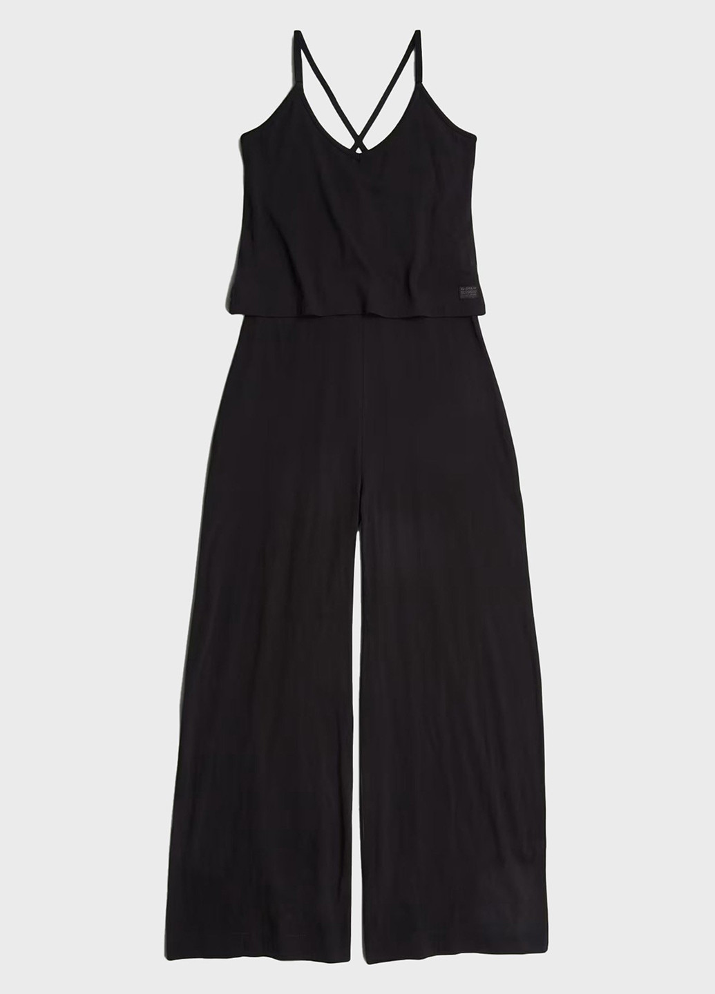 Комбинезон G-Star Raw комбинезон-брюки однотонный чёрный кэжуал хлопок, трикотаж