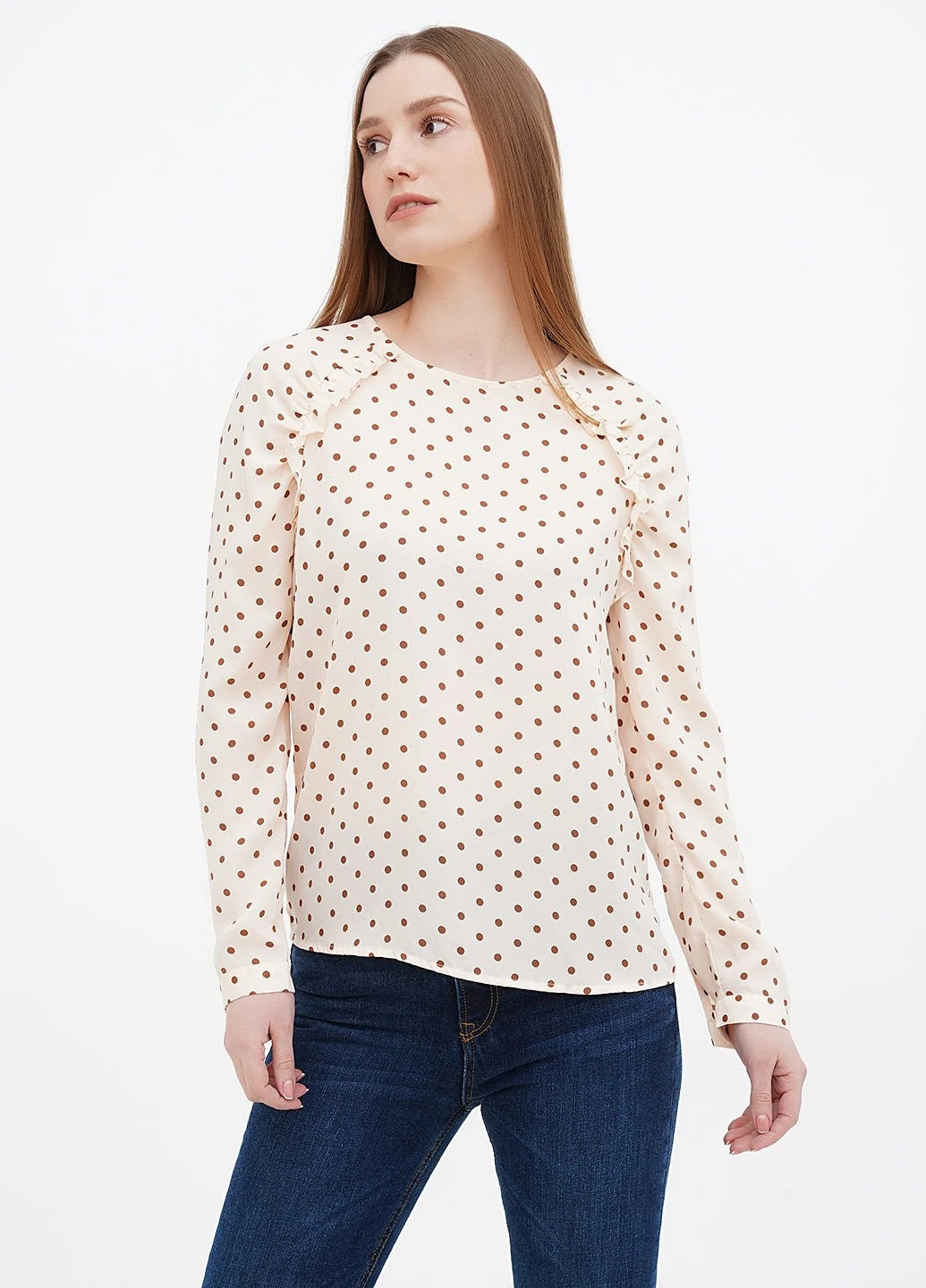 Бежевая блуза Oltre