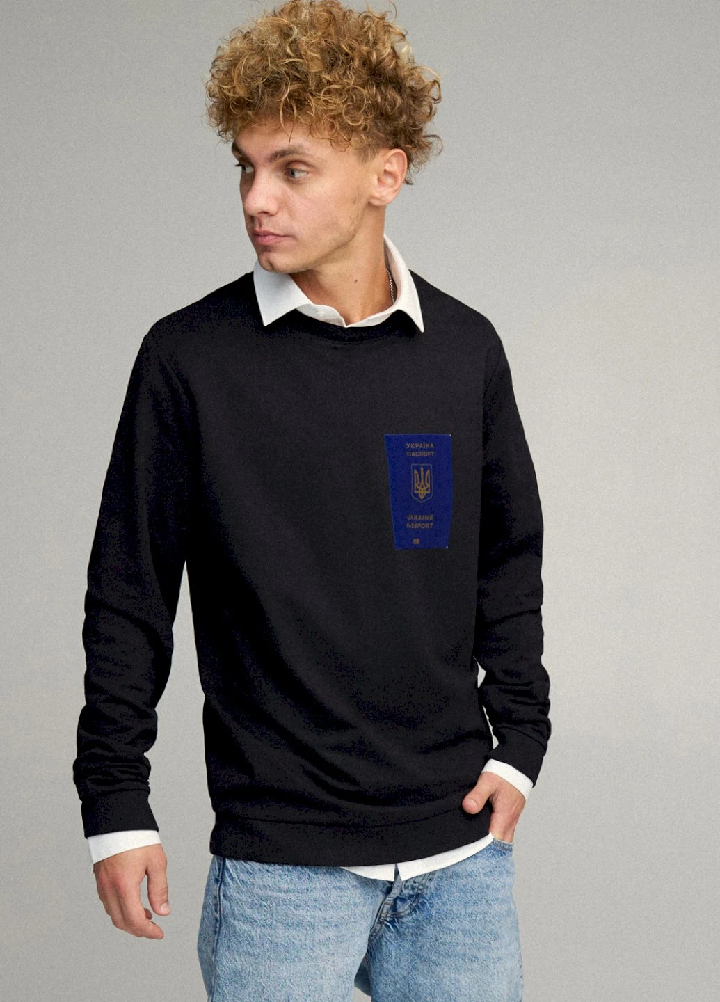 Чорний свитшот мужской oversize /no flis/ YAPPI малюнок (254557749)