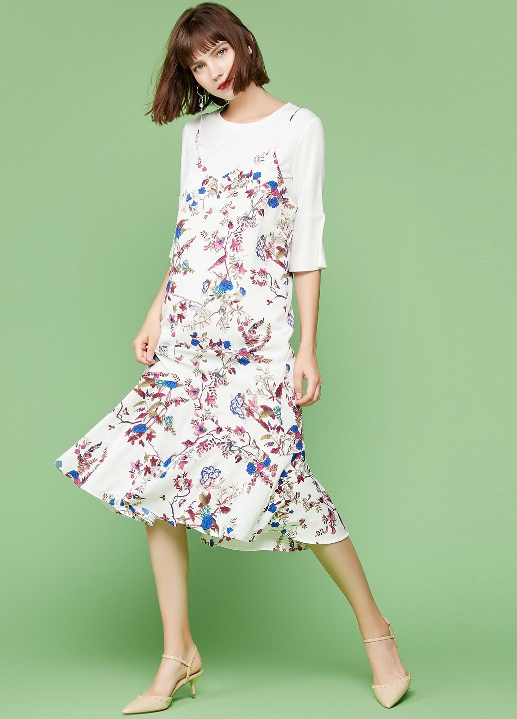 Комбинированное платье Only