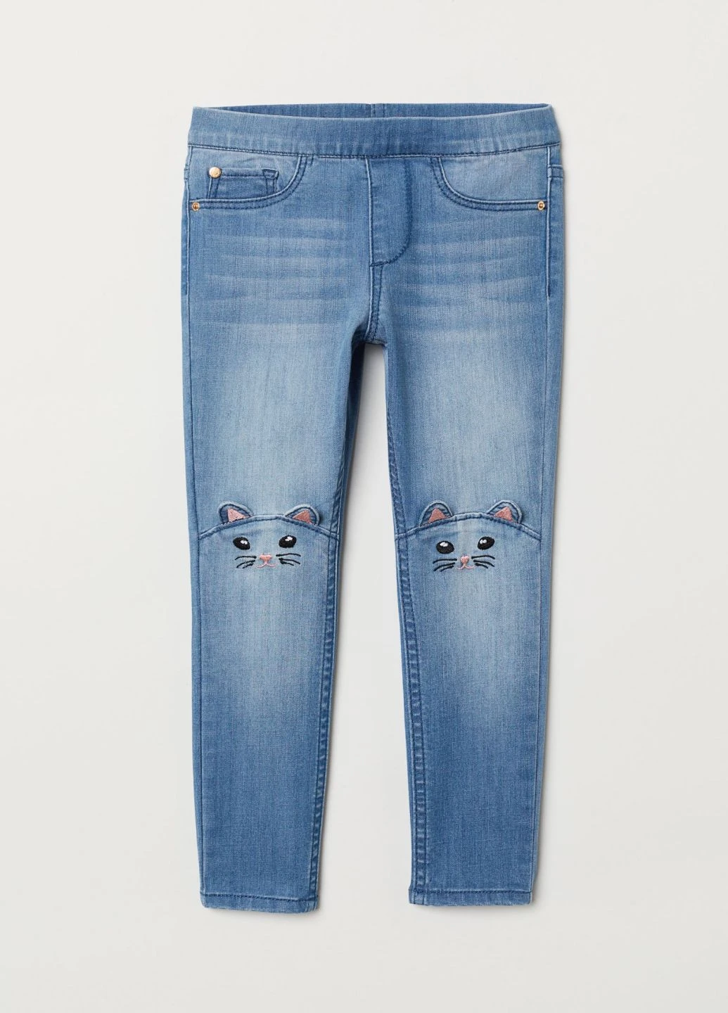 Голубые летние джеггинсы H&M