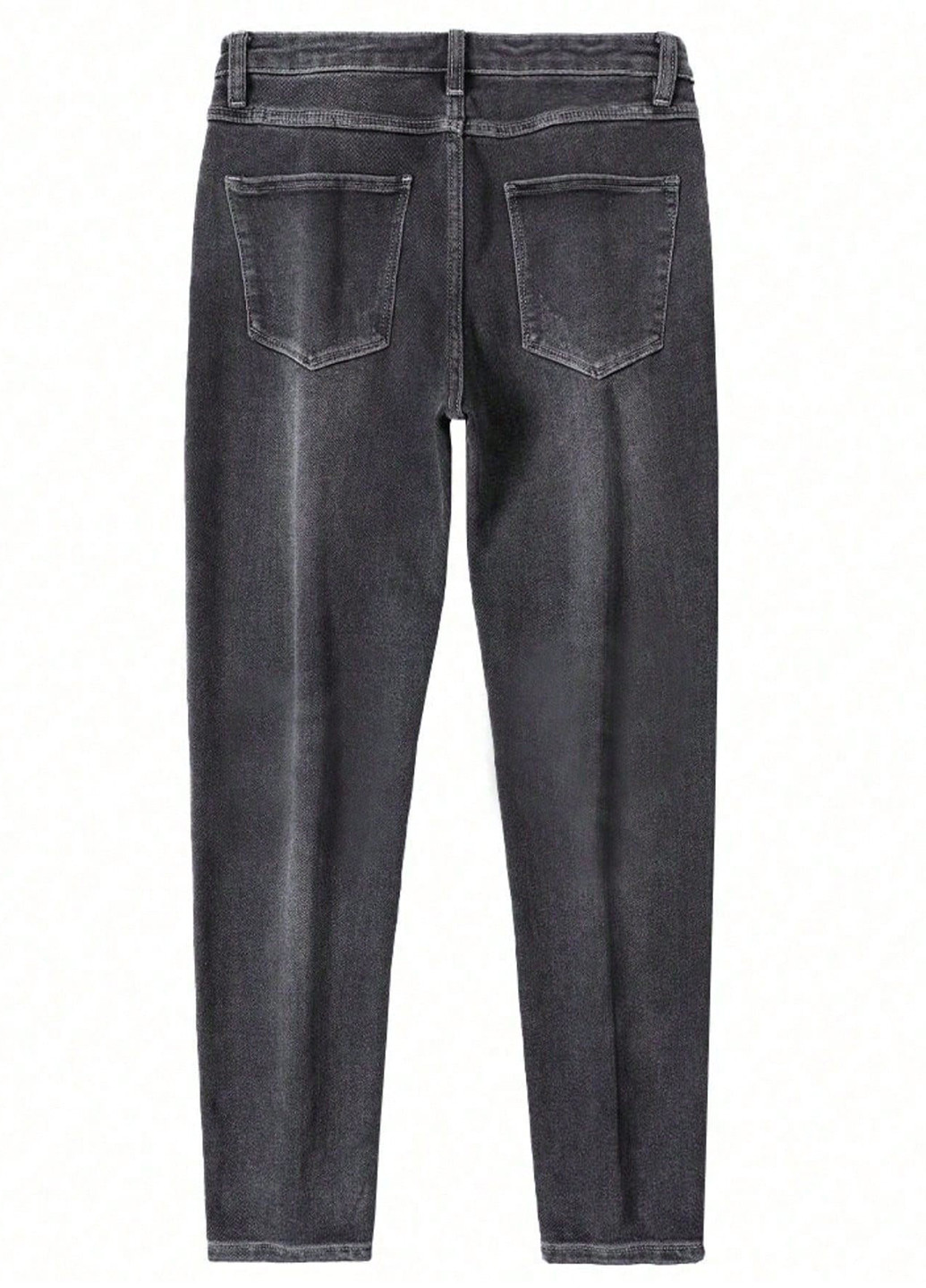 Темно-серые демисезонные зауженные джинсы SHEIN