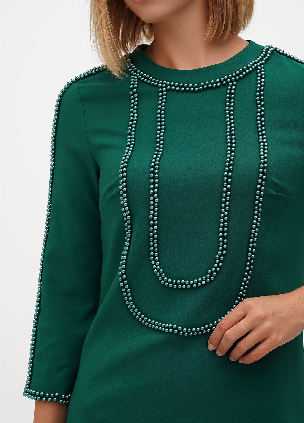 Зеленое кэжуал платье Sassofono однотонное