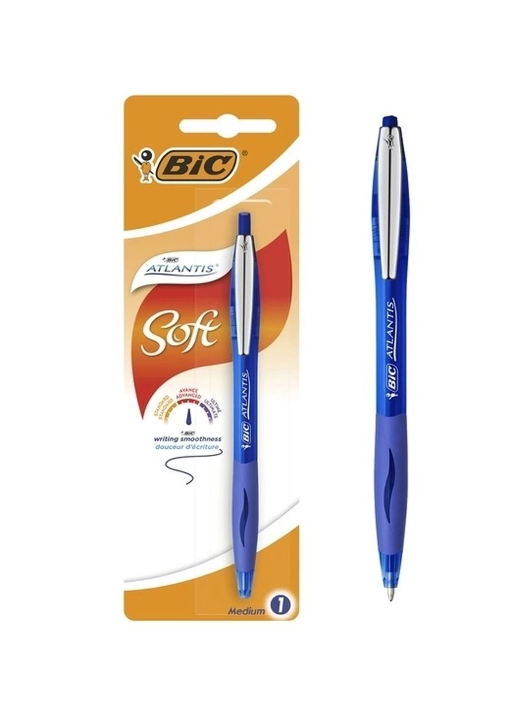 Ручка кулькова автоматична Atlantis Синя 0.4 мм Синій корпус Bic (248072083)