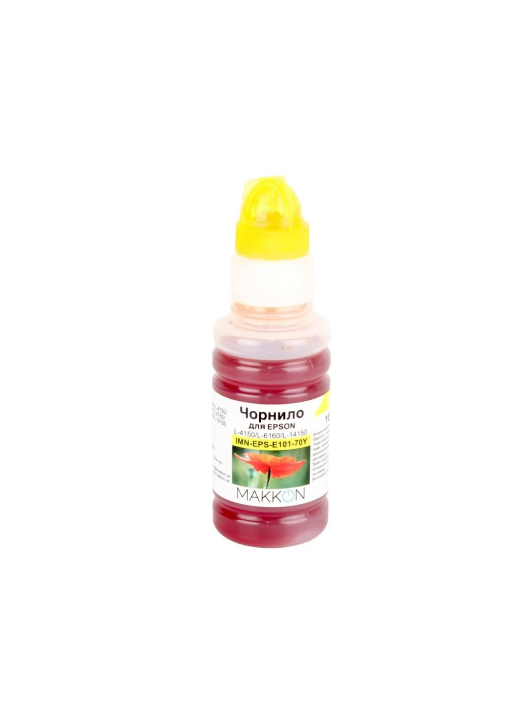 Чорнило Makkon для Epson EcoTank L-4160 / L-6160 / L-6190 70 мл yellow (IMN-EPS-E101-70Y) Barva для Epson EcoTank L-4160/L-6160/L-6190 70 мл yell (247485184)
