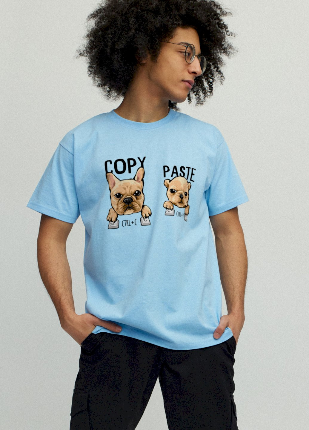 Блакитна футболка чоловіча YAPPI