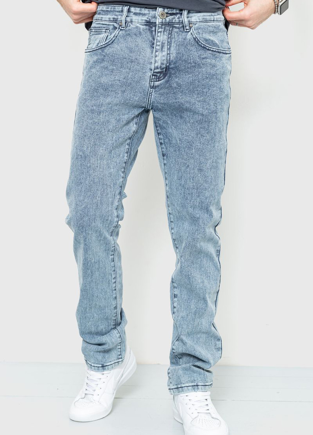 Светло-синие демисезонные слим джинсы Ager