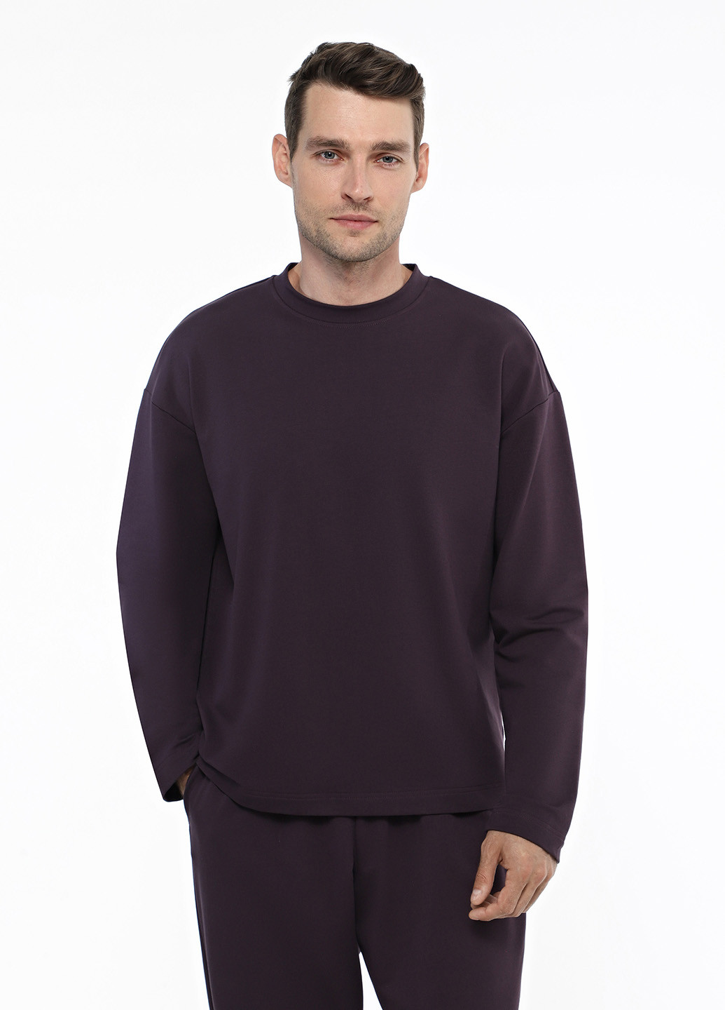 Сливовый демисезонный кэжуал лонгслив Promin однотонный