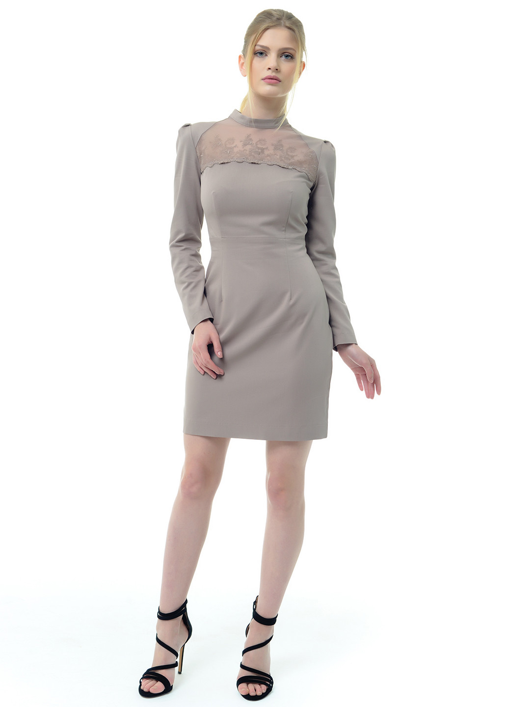 Серое кэжуал платье Arefeva однотонное