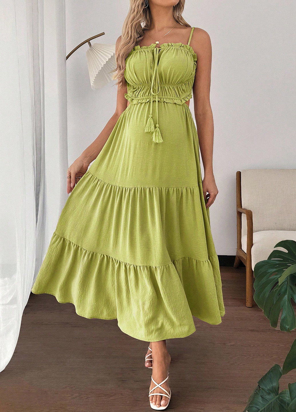 Зелена кежуал плаття для вагітних SHEIN однотонна