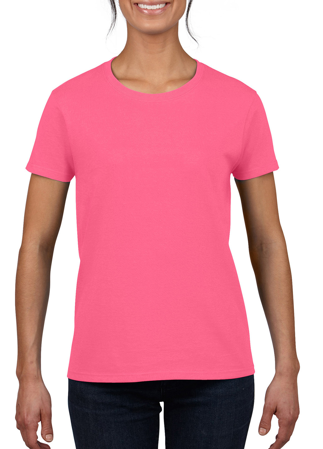 Розовая летняя футболк Gildan