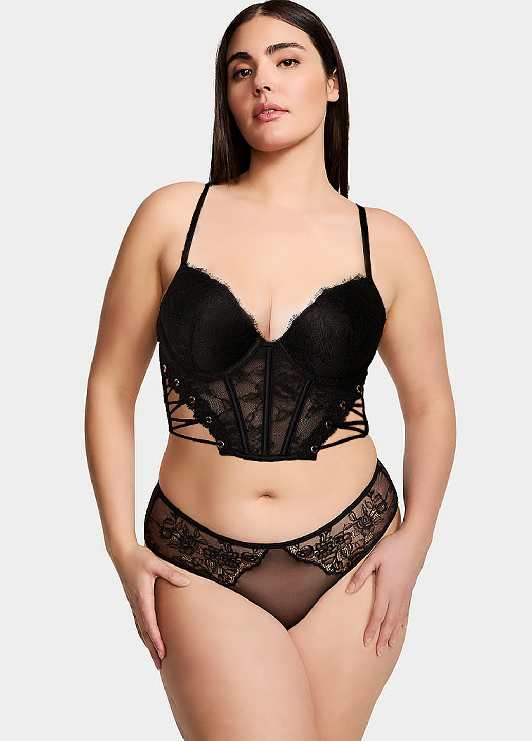 Чорний демісезонний комплект (бюстгалтер, труси) Victoria's Secret