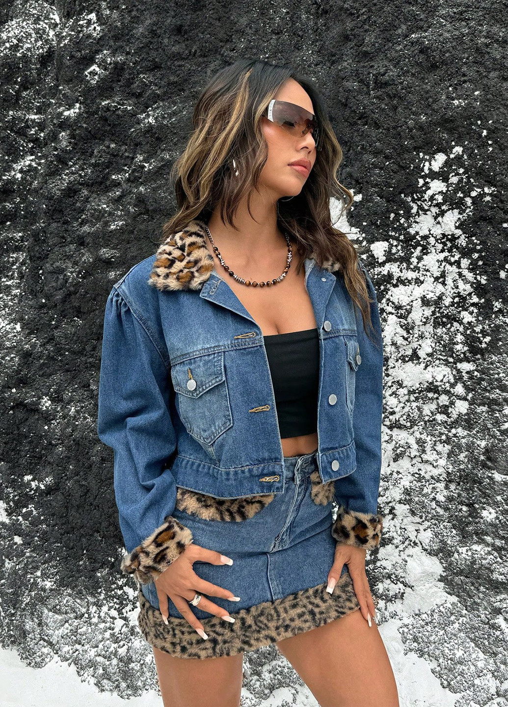 Синяя демисезонная куртка SHEIN