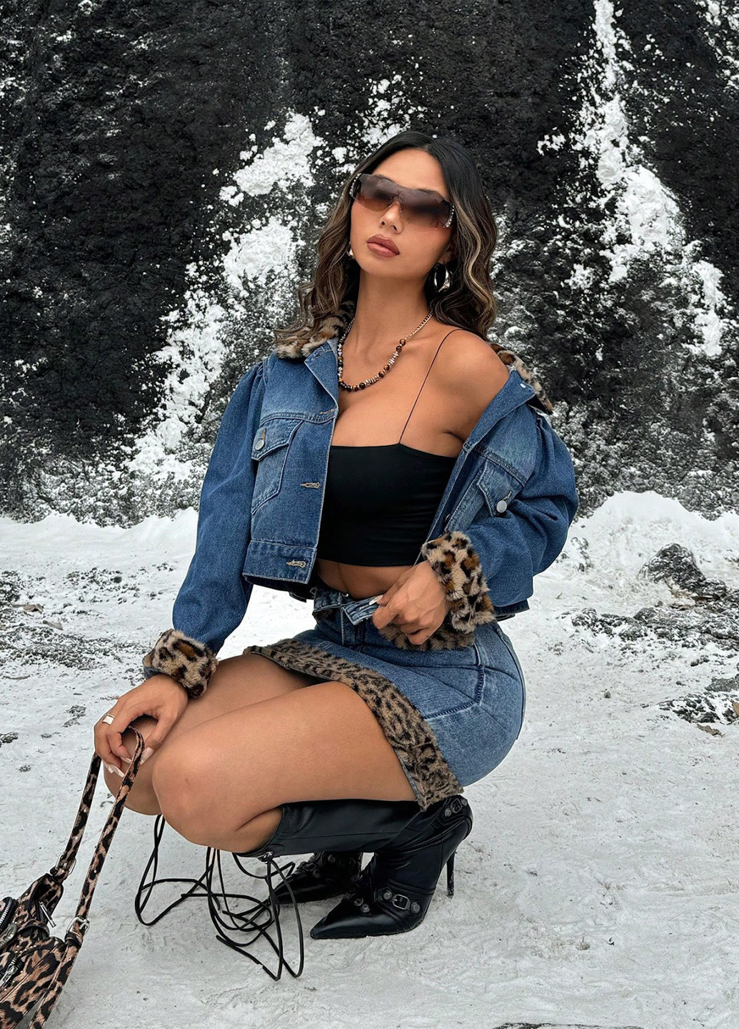 Синяя демисезонная куртка SHEIN