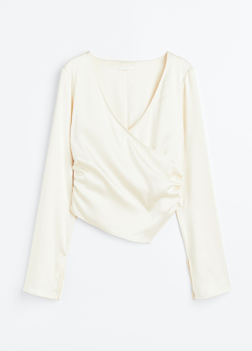 Молочна демісезонна блуза на запах H&M