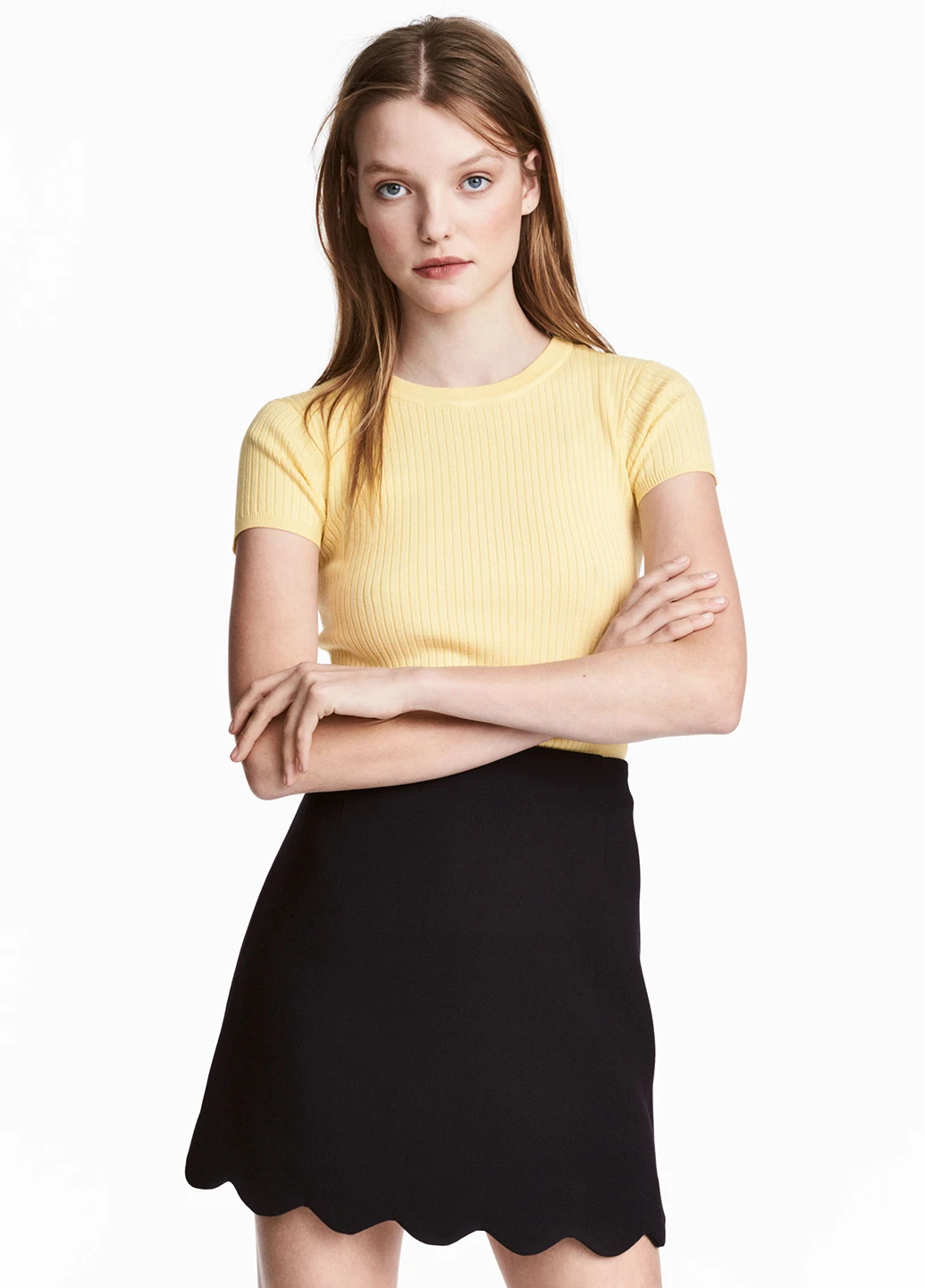 Черная кэжуал юбка H&M мини