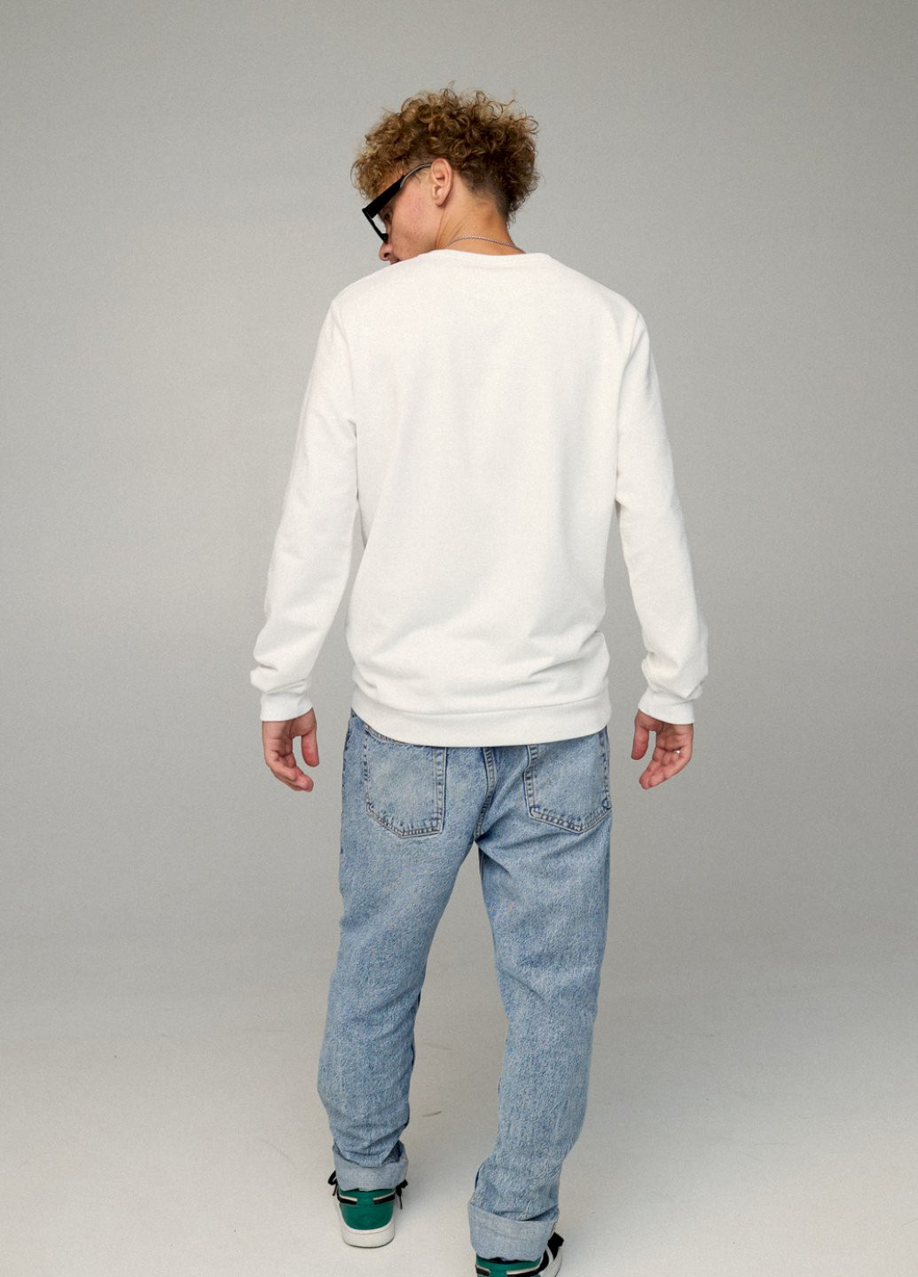 Белый свитшот мужской basic /no flis/ YAPPI рисунок (251791353)
