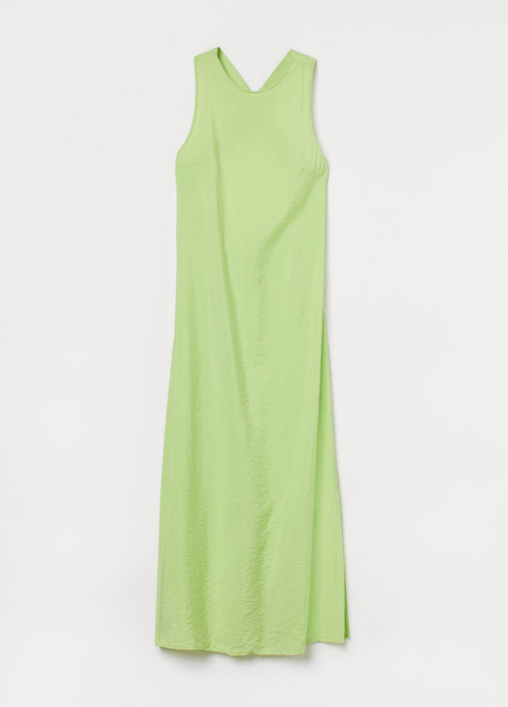 Салатовое кэжуал платье с открытой спиной H&M однотонное