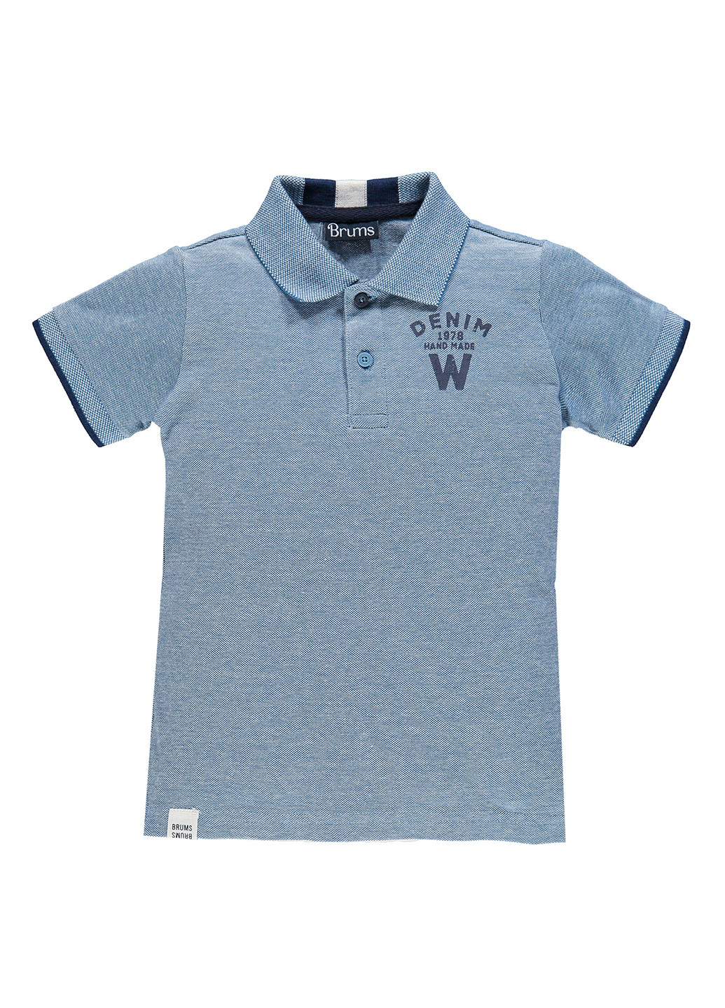 Синяя детская футболка-поло для мальчика Brums с надписью