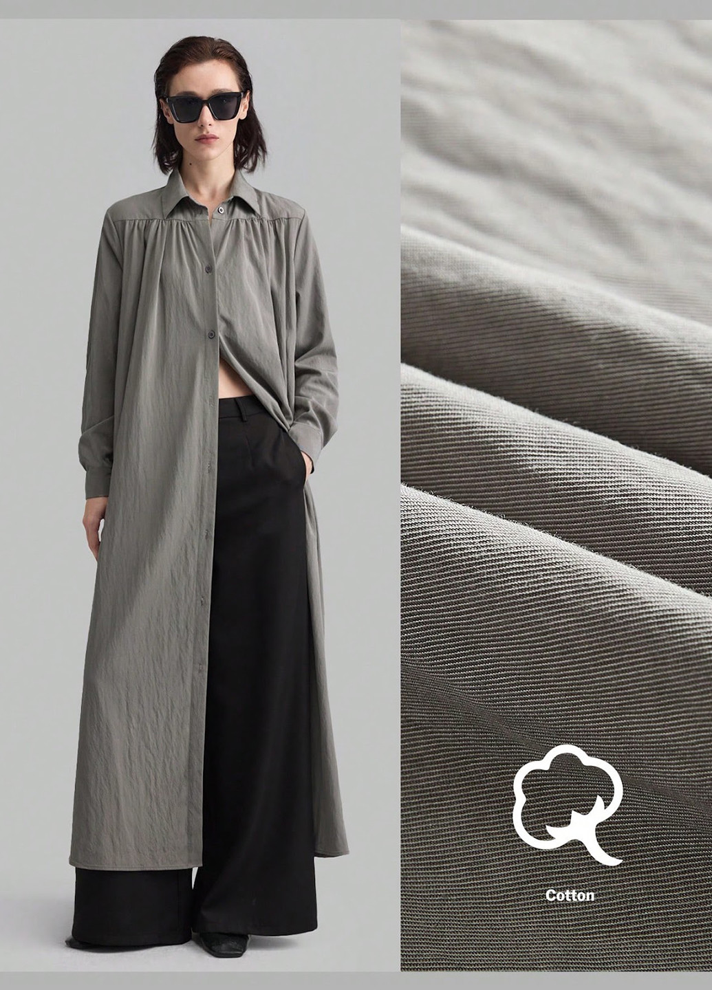 Сіра кежуал сукня сукня-сорочка SHEIN однотонна