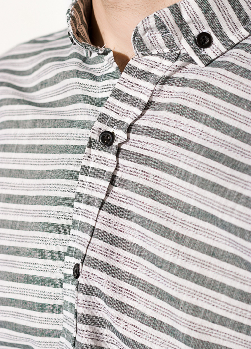 Оливковая кэжуал рубашка в полоску Sayfa