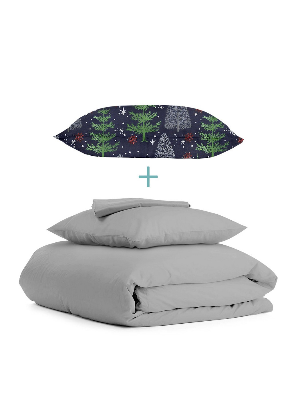 Комплект подросткового постельного белья RANFORS GREY WINTER WOOD NIGHT Grey (наволочка 50х70 в подарок) Cosas (251281544)
