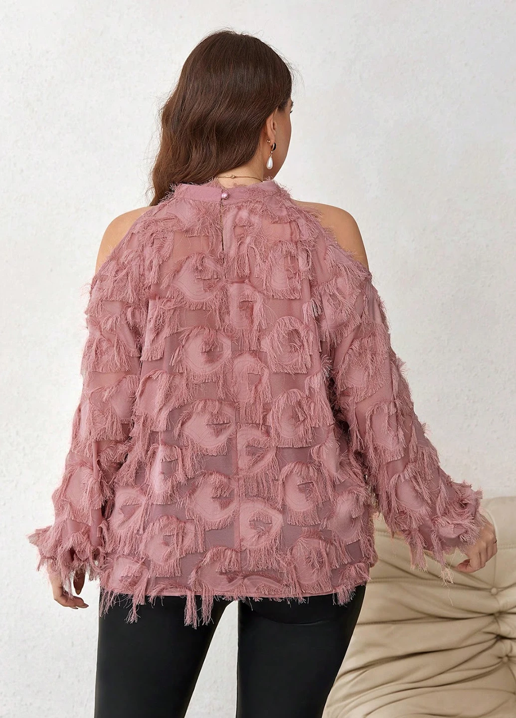 Пудровая блуза SHEIN