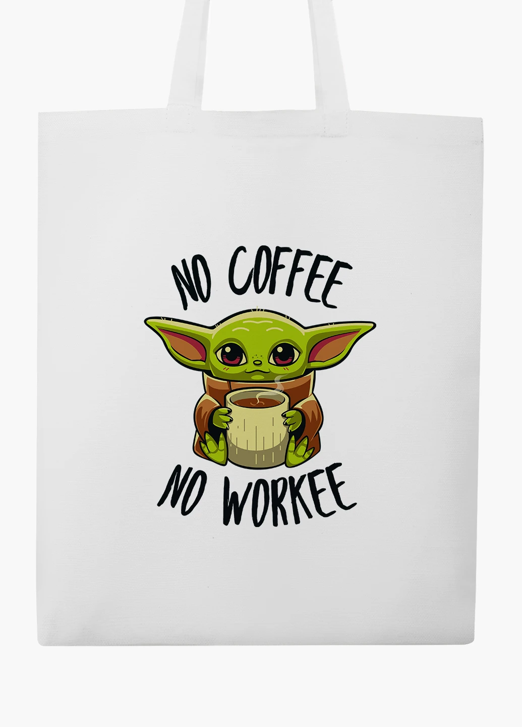 Еко сумка шоппер біла Бейбі Йода (Baby Yoda The Mandalorian) (9227-1987-WT2) Еко сумка шоппер біла 41*35 см MobiPrint (219124411)