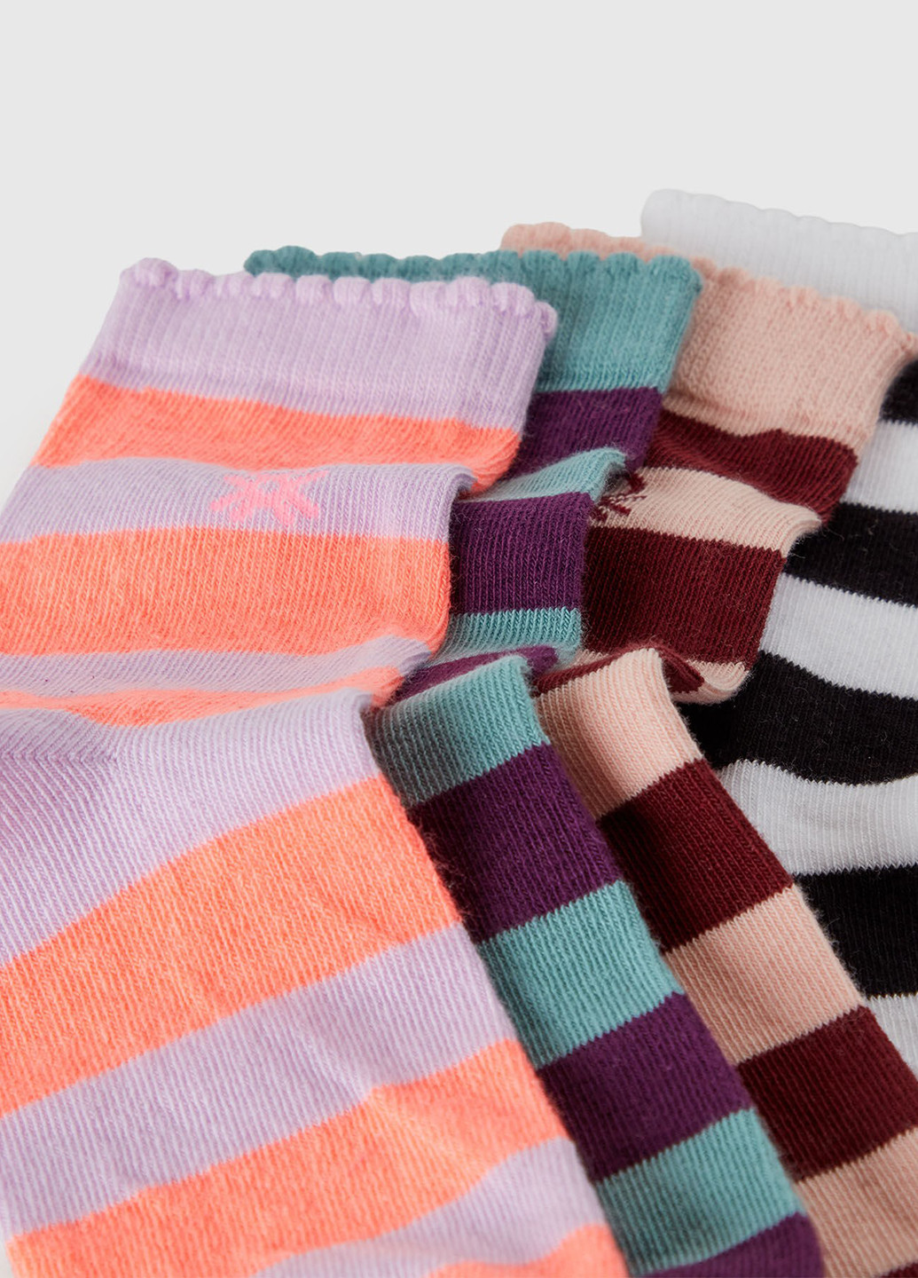 Бузкові шкарпетки (4 пари) United Colors of Benetton смужки демісезон (367063860)