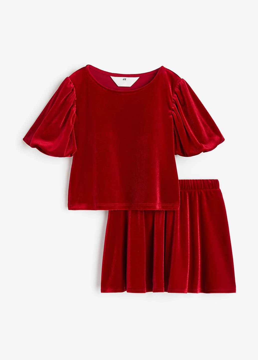 Червоний літній костюм (блуза, спідниця) H&M