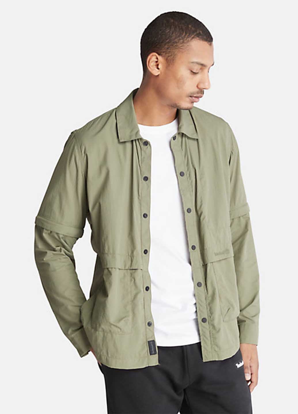 Оливковая кэжуал рубашка однотонная Timberland