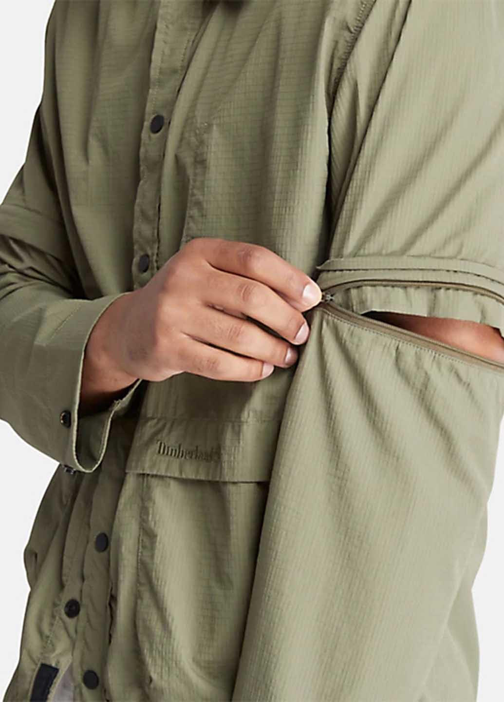 Оливковая кэжуал рубашка однотонная Timberland