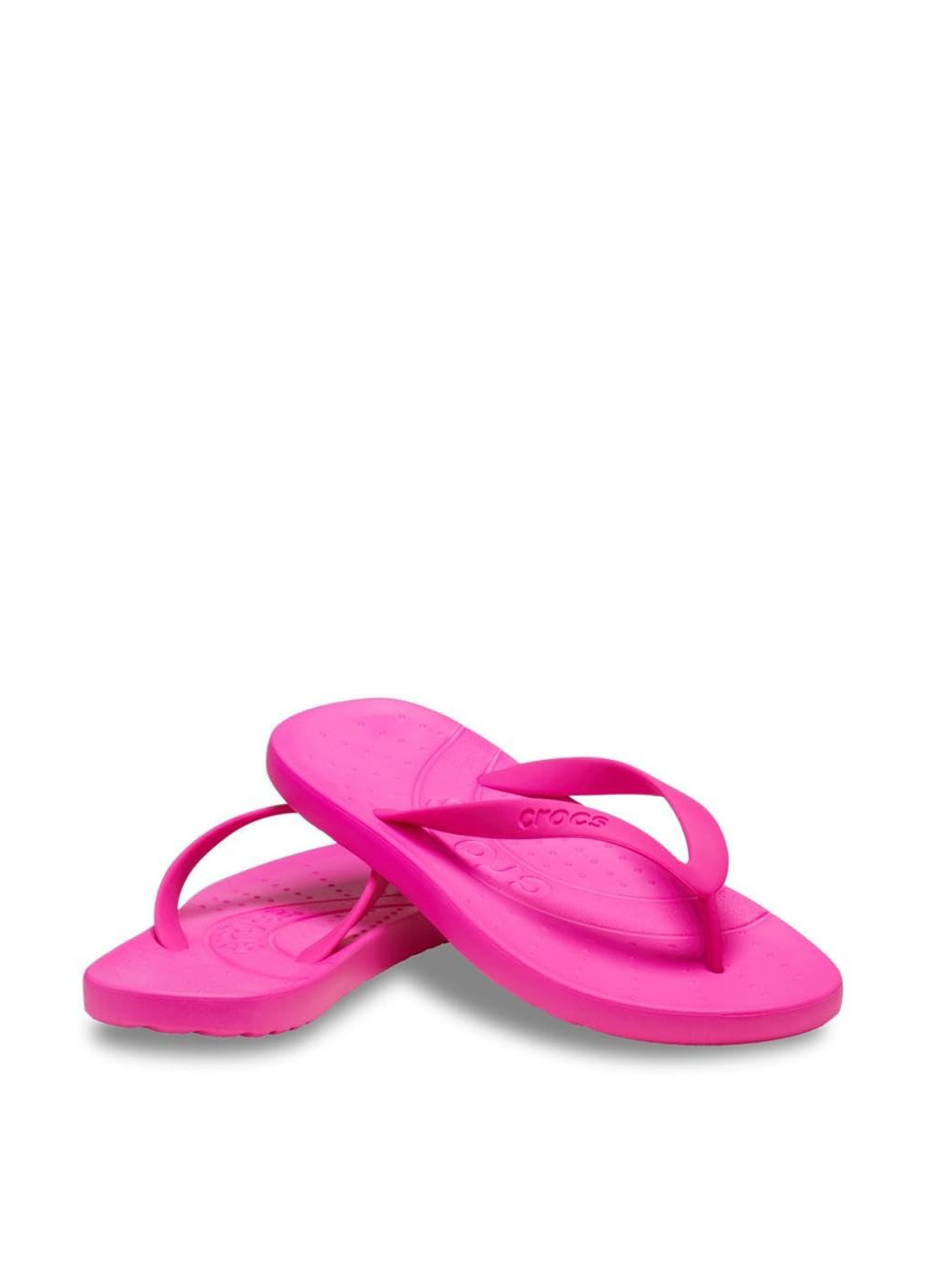 Розовые пляжные, кэжуал вьетнамки Crocs с тиснением, с логотипом