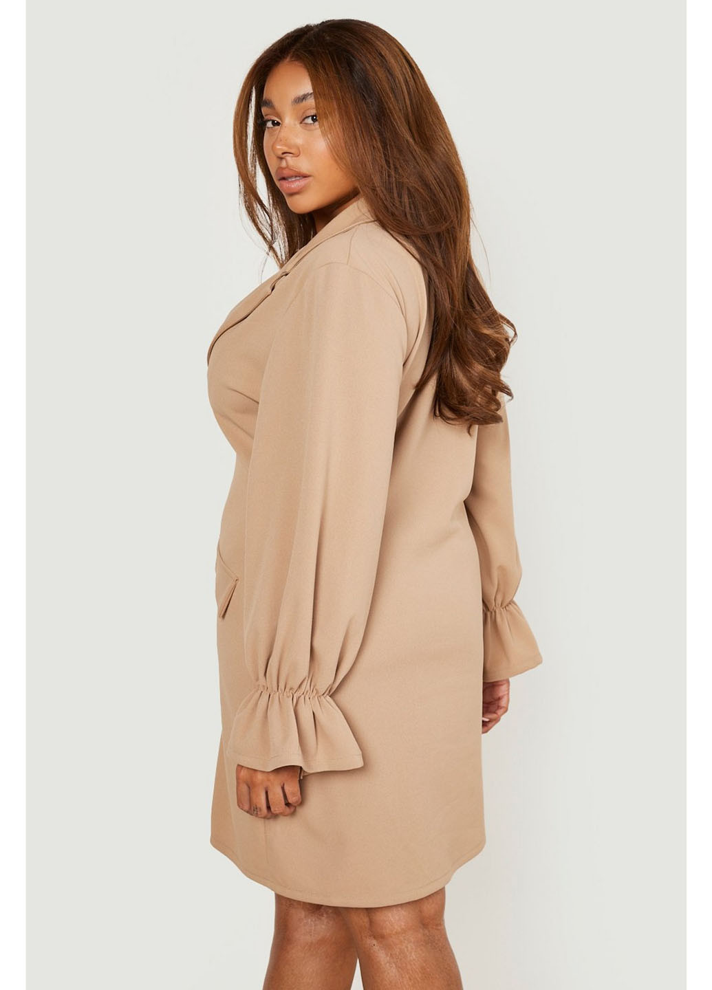 Бежева ділова, кежуал сукня сукня-сорочка Boohoo однотонна