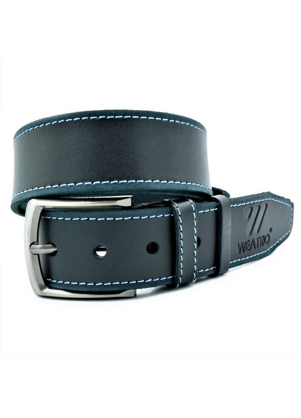 Кожаний мужской ремень 115-120х4,3 см Weatro (255405671)