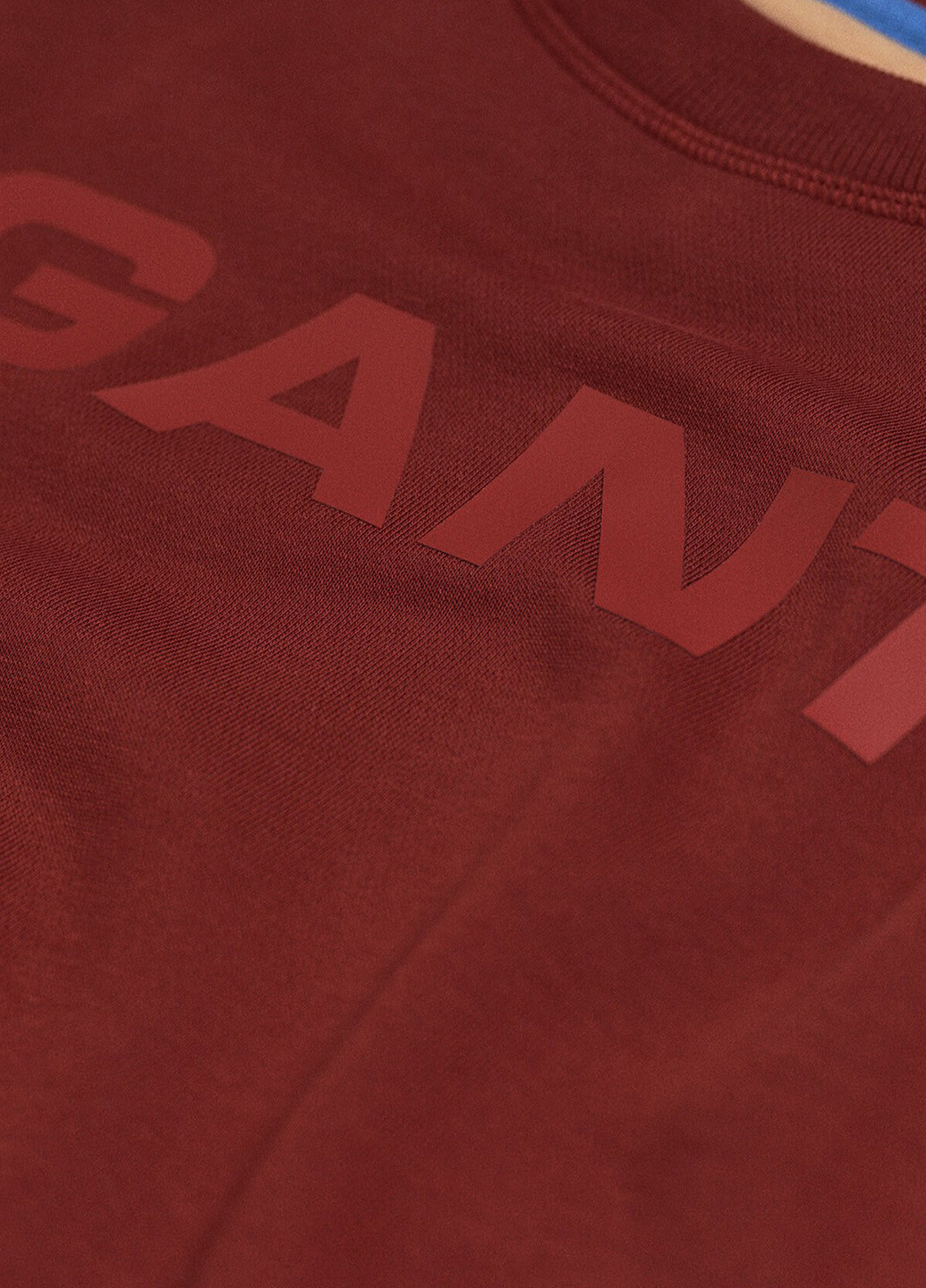 Gant свитшот надпись бордовый кэжуал трикотаж, хлопок