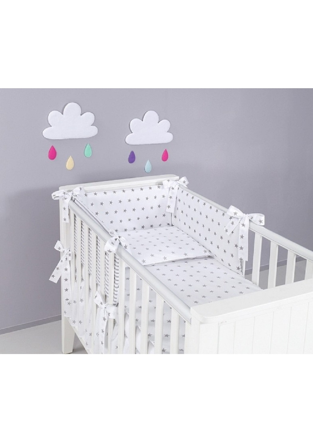Комплект в дитяче ліжечко ліжко люльку набір бортики захист на три сторони постільна білизна ручної роботи (28555-Нов) Unbranded (253182088)