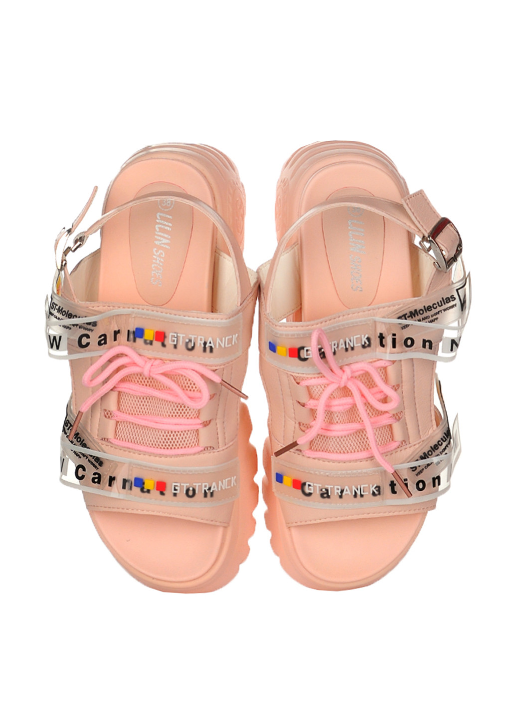 Розовые босоножки Lilin Shoes с ремешком со шнуровкой