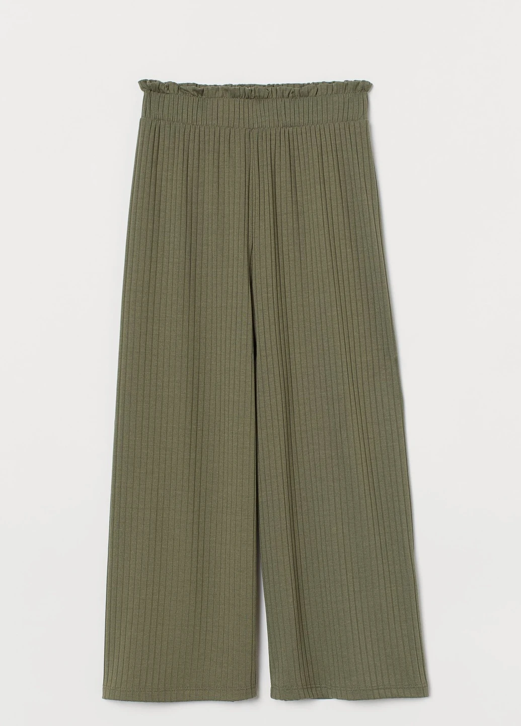 Хаки кэжуал летние брюки H&M