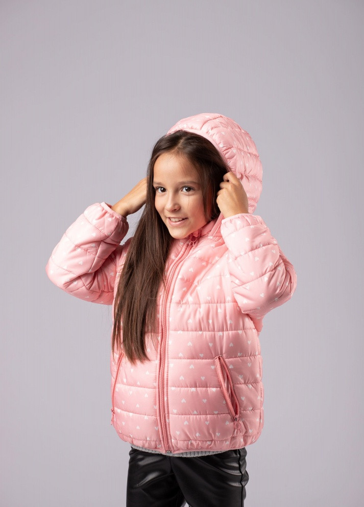 Рожева демісезонна флісова демісезонна куртка для дівчинки MDM